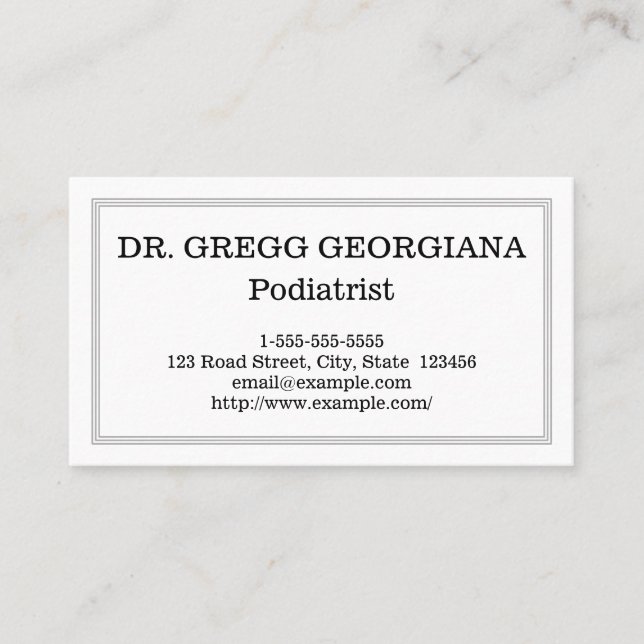 Professional Podiatrist Business Card (Front)