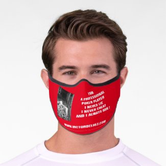 Professional poker player Premium Face Mask (red)