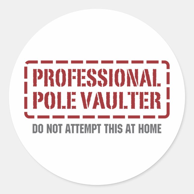 Professional Pole Vaulter Classic Round Sticker (Front)