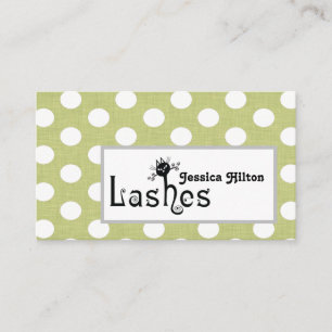 Professional polka dots cat lashes logo business card