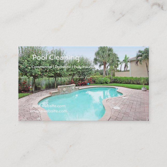 Professional pool cleaning business card (Front)