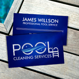 Professional Pool Cleaning Services Business Card