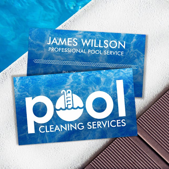 Professional Pool Cleaning Services Business Card (Creator Uploaded)