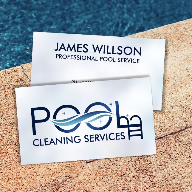 Professional Pool Cleaning Services Business Card (Creator Uploaded)