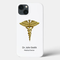 Professional Precious Medical Gold Caduceus