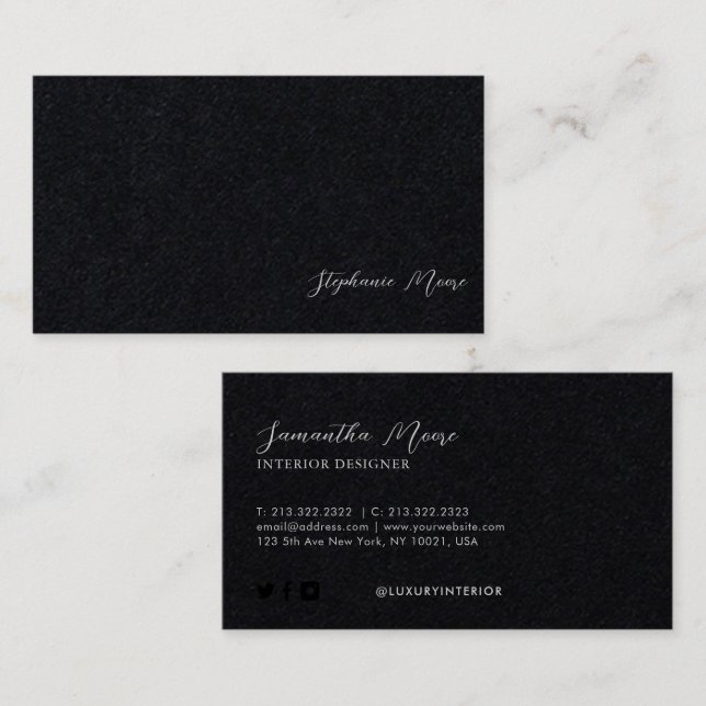 Professional Premium Black and White Signature Business Card (Front/Back)