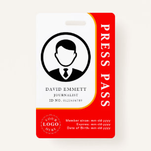 Professional Press Badge – Photo & Barcode Design ID Badge