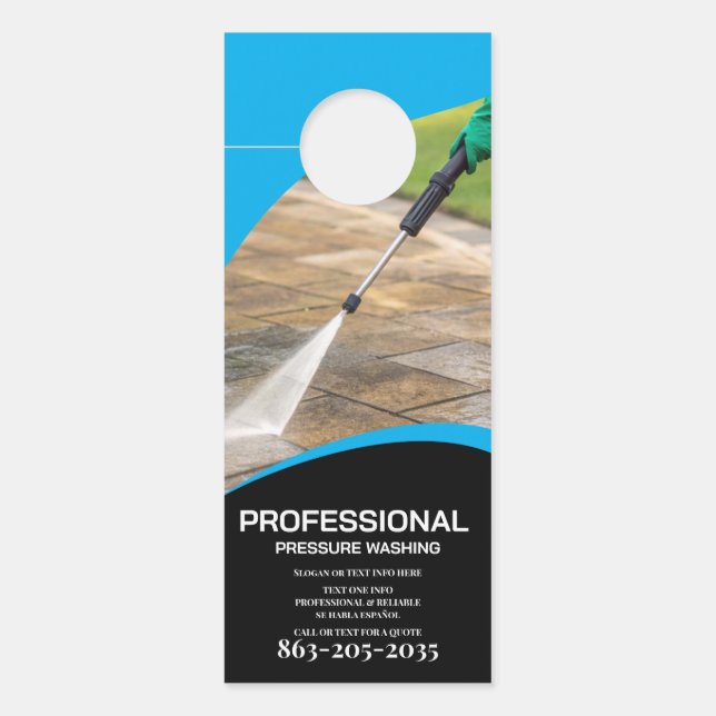 Professional Pressure Wash Minimalist Door Hanger (Front)