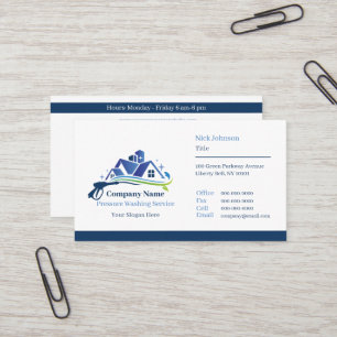 Professional Pressure Washing Company Custom Business Card