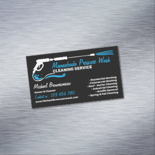 Professional Pressure Washing Power Masculine Magnetic Business Card