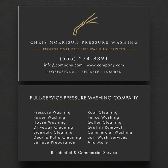 Professional Pressure Washing Power Wash Business Card (Creator Uploaded)