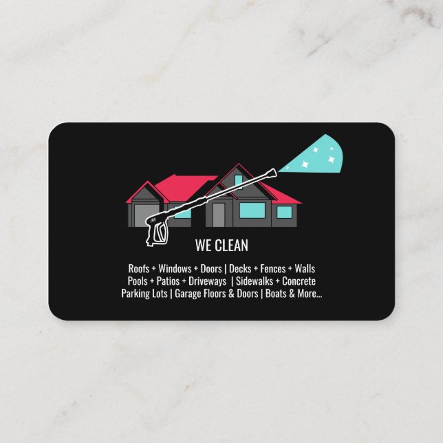 Professional Pressure Washing Power Washing Busine Business Card (Back)