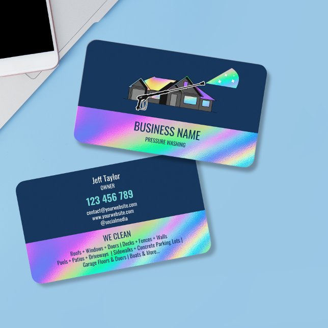 Professional Pressure Washing Power Washing Busine Business Card (Creator Uploaded)
