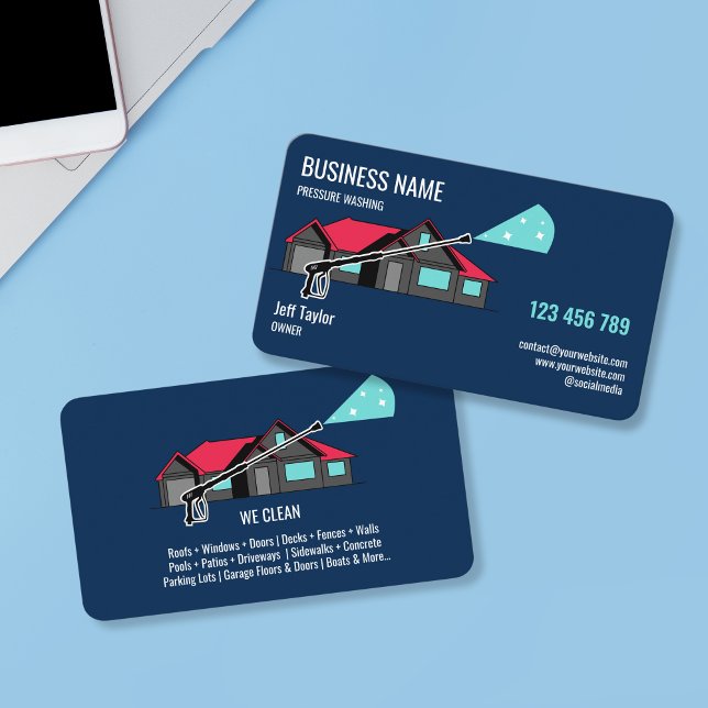 Professional Pressure Washing Power Washing Busine Business Card (Creator Uploaded)