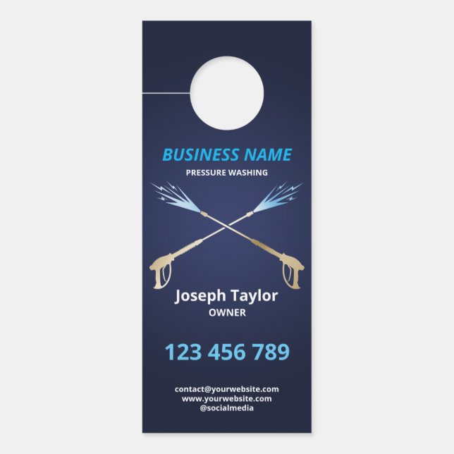 Professional Pressure Washing Power Washing Busine Door Hanger (Front)