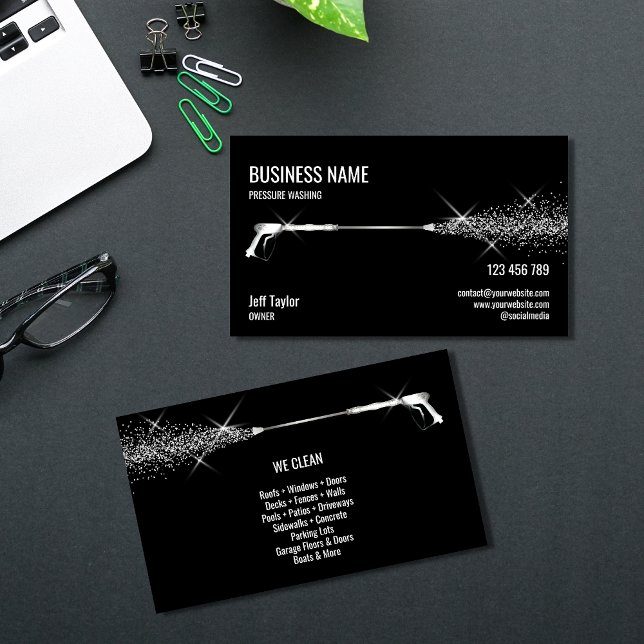 Professional Pressure Washing Power Washing Business Card (Creator Uploaded)