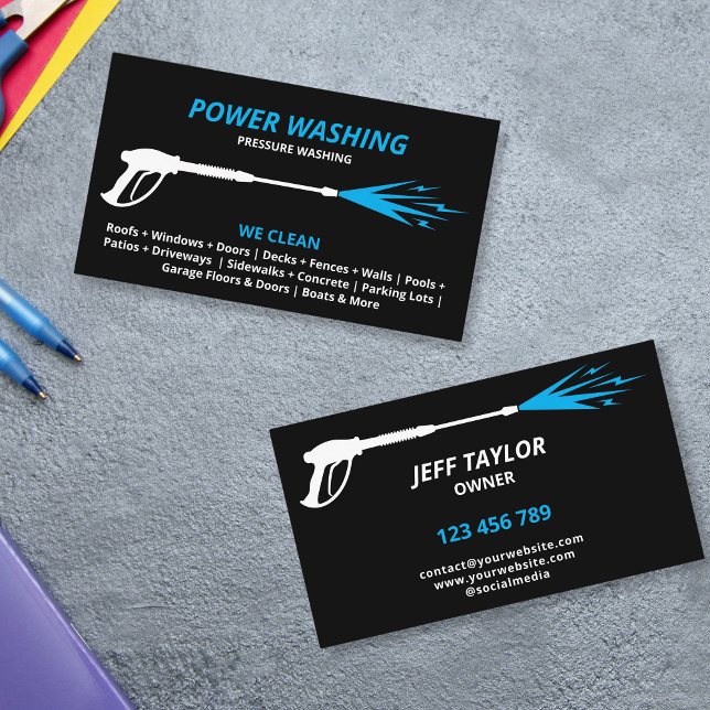 Professional Pressure Washing Power Washing Business Card (Creator Uploaded)
