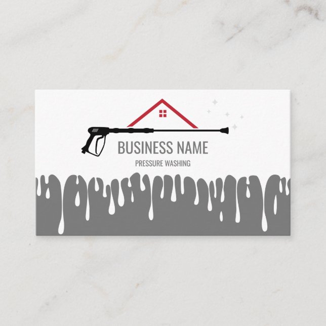 Professional Pressure Washing Power Washing Roof B Business Card (Front)