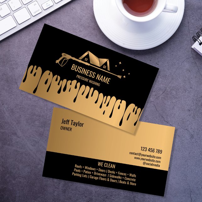 Professional Pressure Washing Power Washing Roof B Business Card (Creator Uploaded)