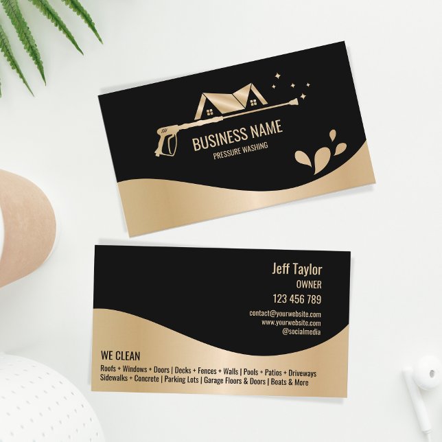 Professional Pressure Washing Power Washing Roof Business Card (Creator Uploaded)