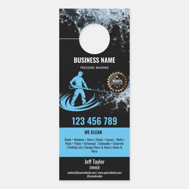 Professional Pressure Washing Power Washing Roof Door Hanger (Front)