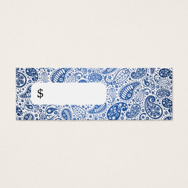 Professional Price Tag Fashion Paisley Blue (Front)