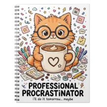 Professional Procrastinator - Cat Notebook