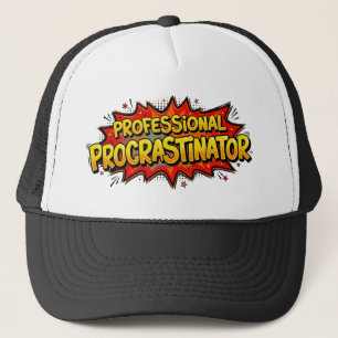 Professional Procrastinator Comic Book Pop Art  Trucker Hat