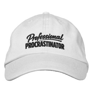 Professional Procrastinator Funny Humour Embroidered Hat