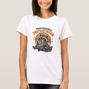 Professional Procrastinator Funny Racoon Coffee T-Shirt