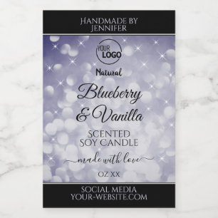 Professional Product Label Ocean Blue Glitter Logo