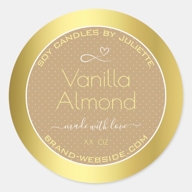 Professional Product Packaging Labels Gold Beige (Front)