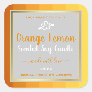 Professional Product Packaging Labels Orange Grey