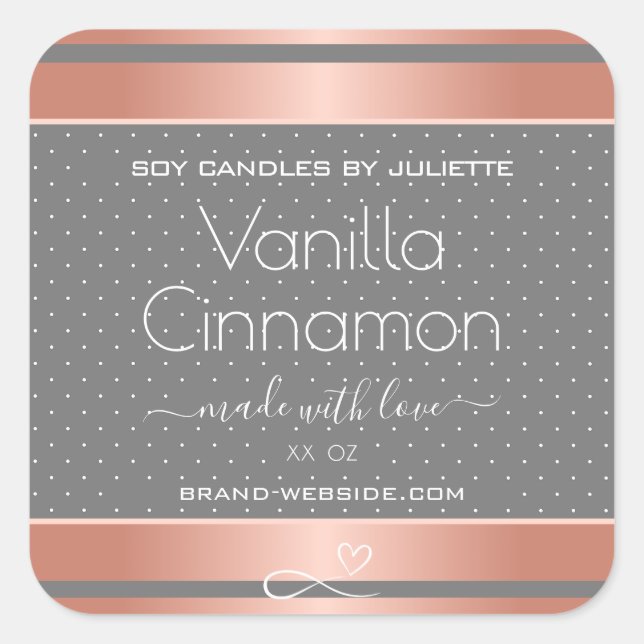 Professional Product Packaging Labels Rose Gold (Front)