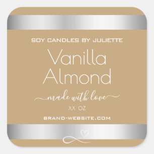 Professional Product Packaging Labels Silver Beige