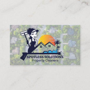 Professional Property Cleaner Neighborhood Business Card