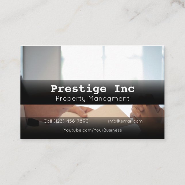 Professional Property Management Manager Business Card (Back)