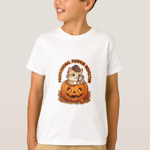 Professional Pumpkin Inspector Funny Cat Halloween T-Shirt