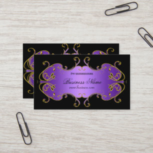 Professional Purple Black Gold Elegant Business Business Card