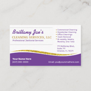 Professional Purple Gold Business Card Template