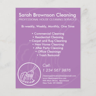 Professional Purple House Cleaning Flyer