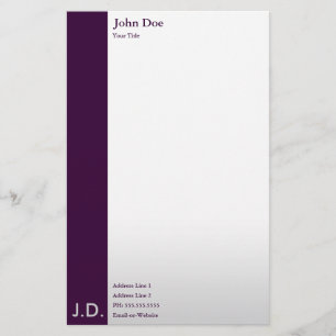 professional purples stationery