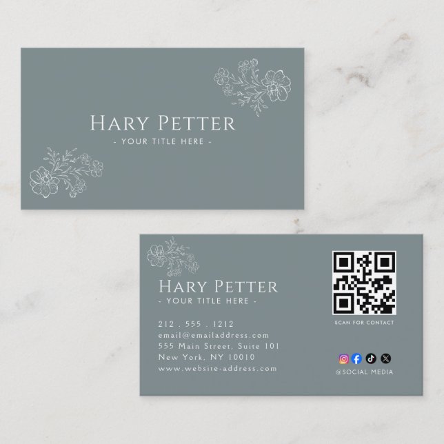 Professional QR Code  Business Card (Front/Back)