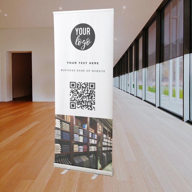 Professional QR Code Business Logo Photo  Retractable Banner (Creator Uploaded)