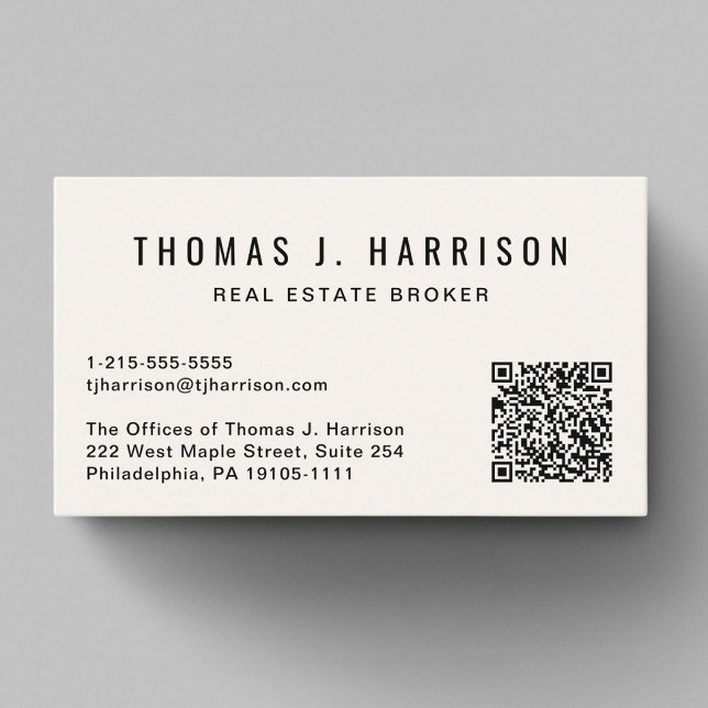 Professional QR Code Cream Business Card (Capture attention, make connections, and leave a lasting impression with our modern QR business card)