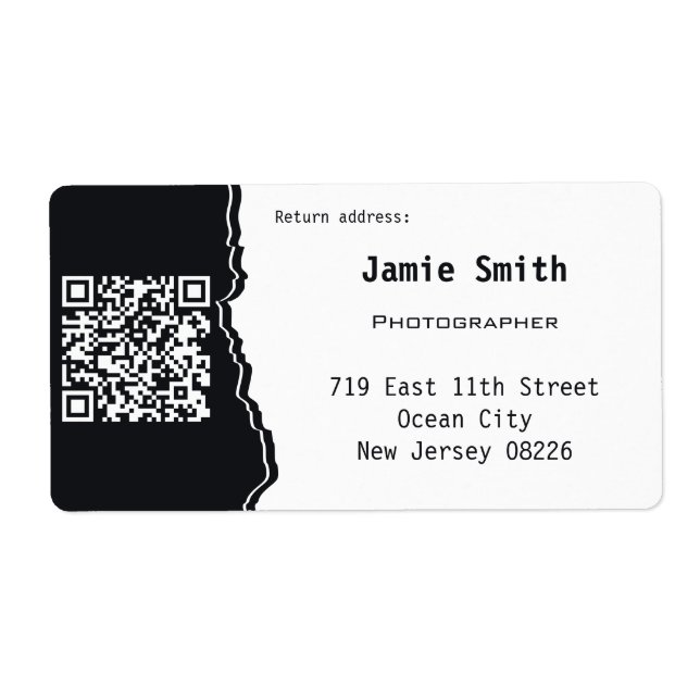  Professional QR Code Custom Photo Return Address  (Front)
