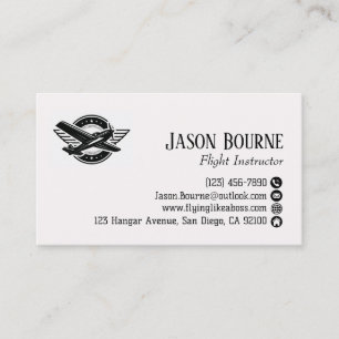 Professional QR Code Employee Pilot Aeroplane Business Card