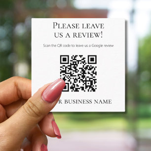 Professional QR Code Google Review  Square Business Card