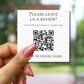 Professional QR Code Google Review  Square Business Card