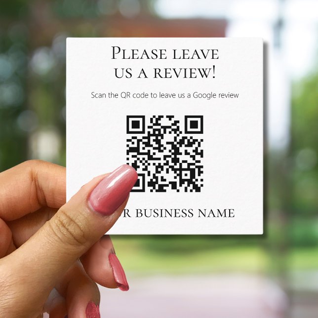 Professional QR Code Google Review  Square Business Card (Creator Uploaded)